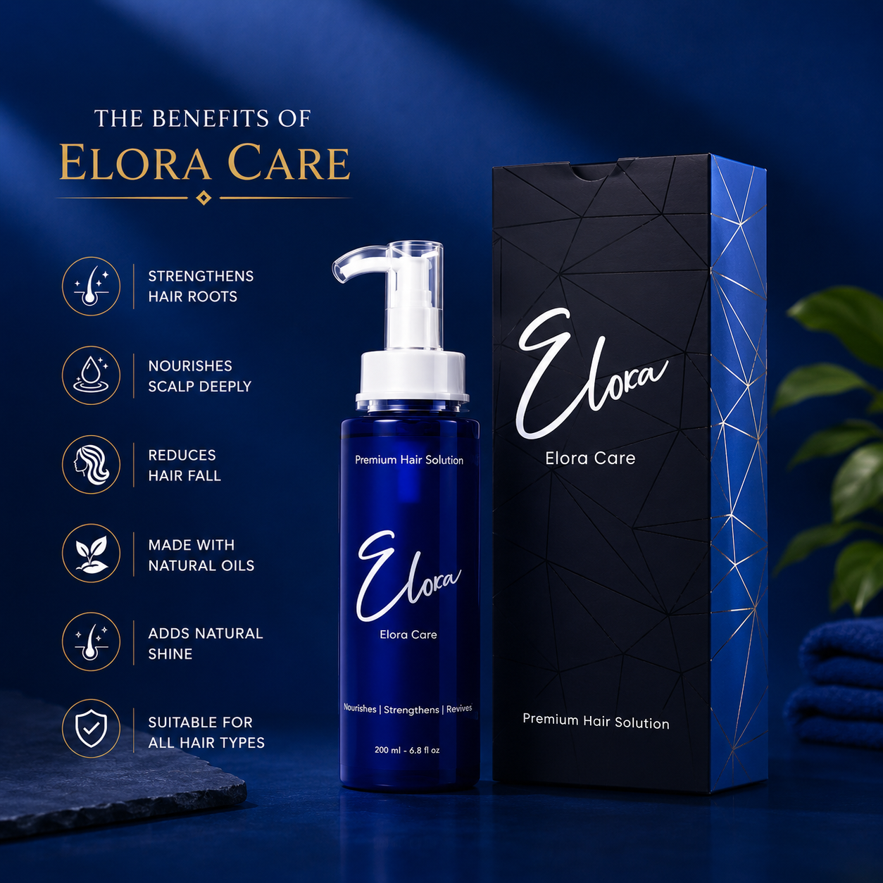Elora Care Organic Hair Growth Oil - 100% Natural Hair Therapy (200ml)